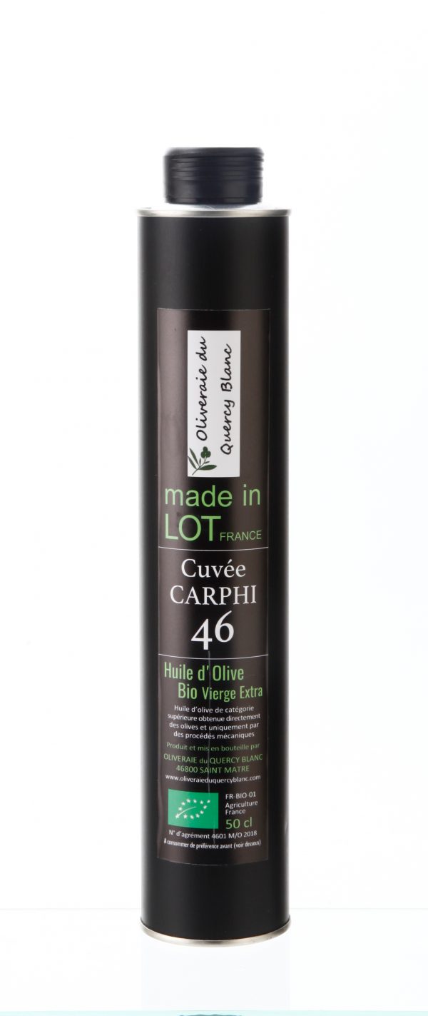 Huile d'olive vierge extra du Lot bio cuvée Carphi 46 - 50 cl